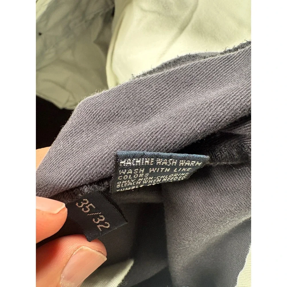 Polo Ralph Lauren Andrew Pant Mens 37x31 Navy Blue Pleated Chino Twill Trousers